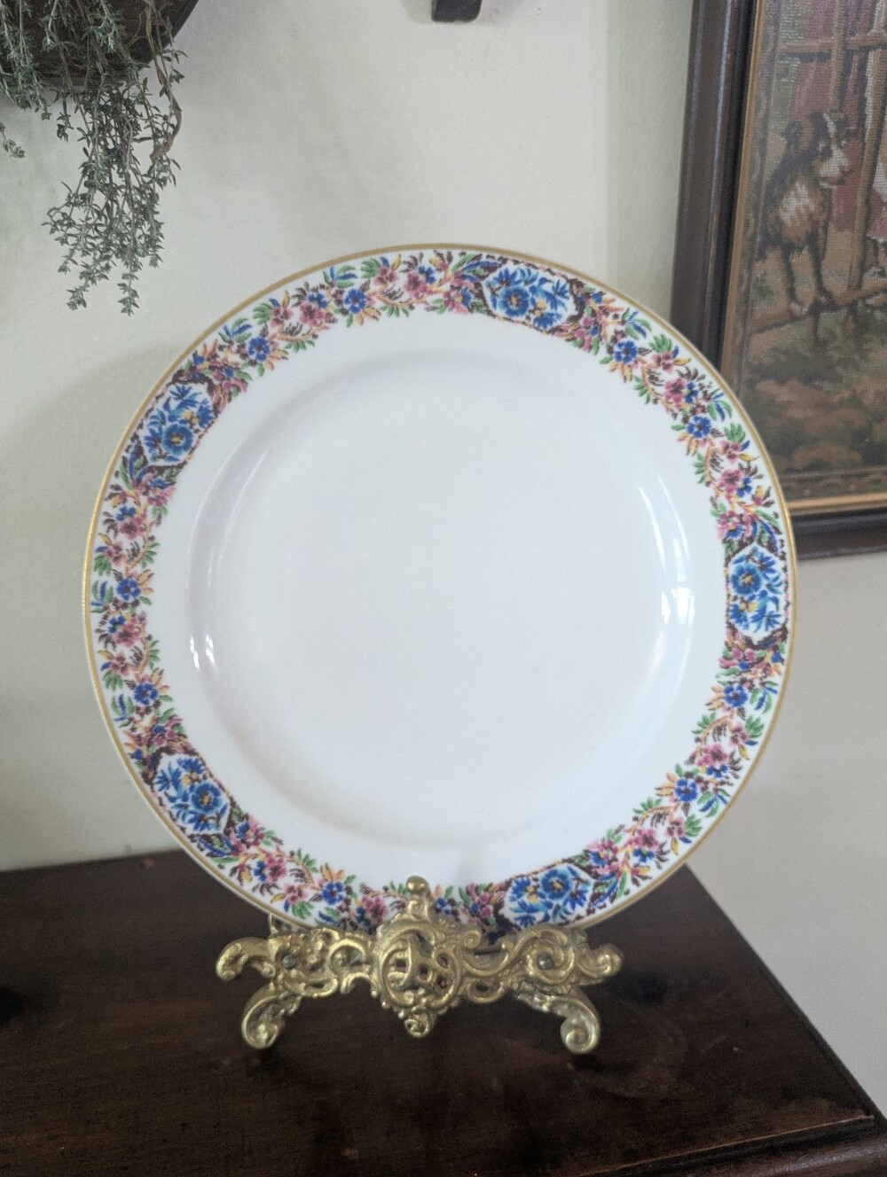 Antique Charles Ahrenfeldt Limoges France Floral Dinner Plate - 34165 Haviland